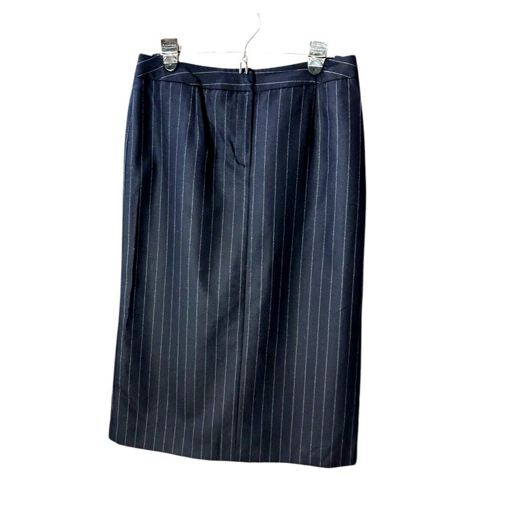 Pin-stripe skirt size 8 long pencil Wool dark academia classic preppy minimalist